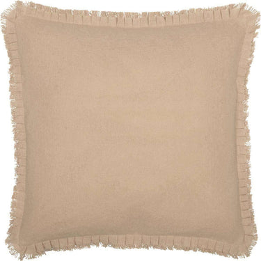 Burlap Vintage Fabric Euro Sham w/ Fringed Ruffle 26x26 VHC Brands - The Fox Decor